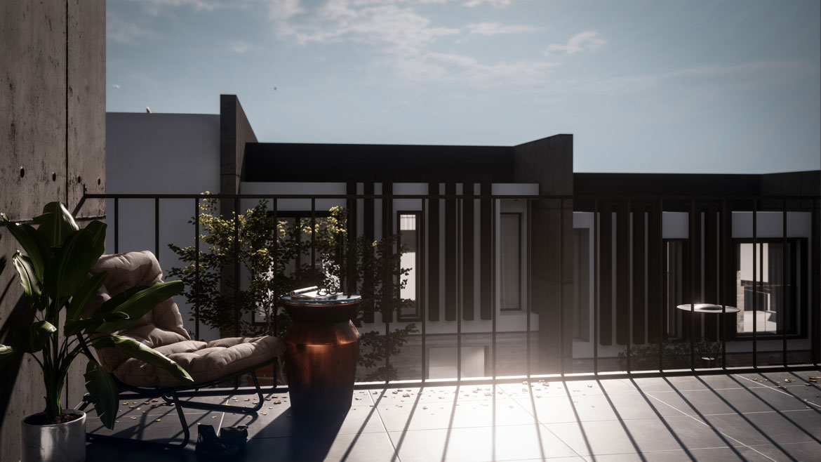 Sunny balcony visualization